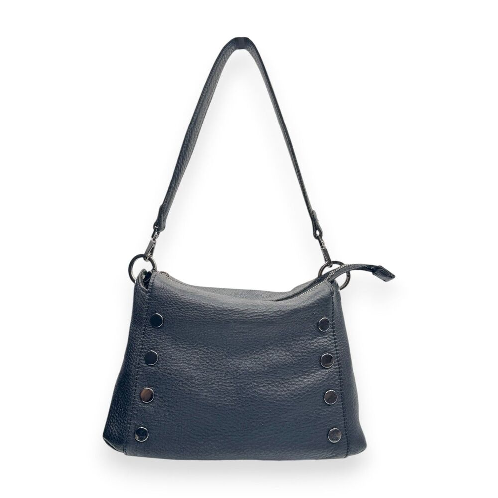 Hammitt Bryant Medium Black Gunmetal Leather Crossbody Shoulder Bag - Picture 5 of 16